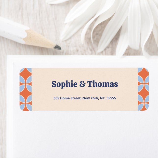 Etiqueta Meio século Retro Wedding (Insitu)