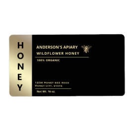 Etiqueta Mel de abelha de ouro minimalista moderno