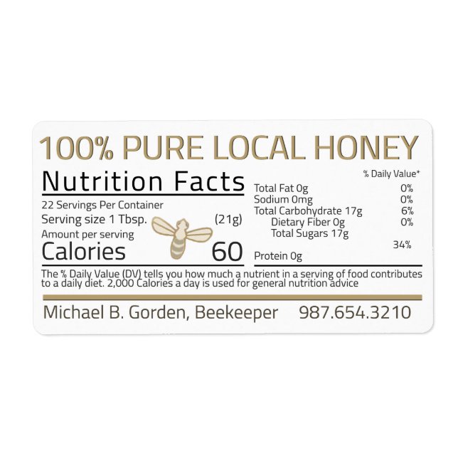 Etiqueta Mel Nutrition Little Bee Address Labels (Frente)