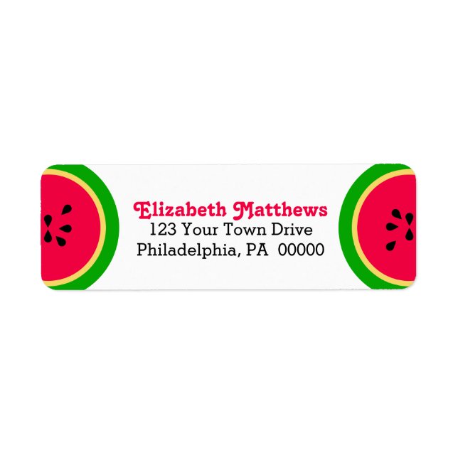 Etiqueta Melancia Moderna de Verão (Frente)