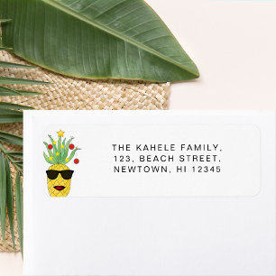 Etiqueta Mele kalikimaka Pineapple Endereço para devolução