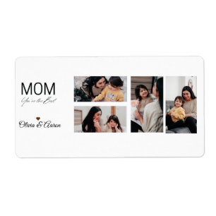 Etiqueta Melhor Caneca de Colagem de Fotos da Mamãe