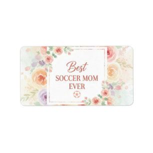 Etiqueta Melhor Mãe de Futebol de Todos os Tempos Design Fl
