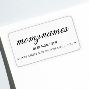 Etiqueta Melhor Mãe Personalizada Nome De Caligrafia