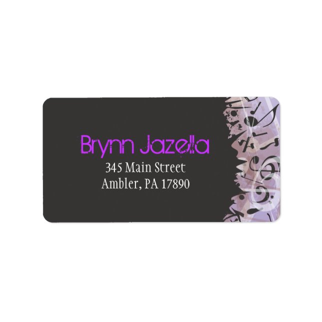 Etiqueta MELODY do Bar TORAH Bat Mitzvah Pré-endereçado (Frente)