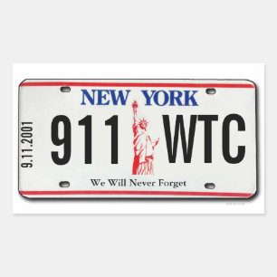 Etiqueta memorável 1 da matrícula de 911 NY