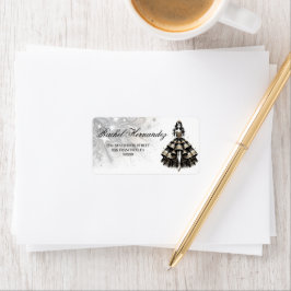 Etiqueta Menina de Quinceañera Preta e Dourada