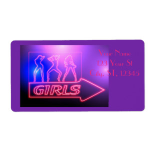 Etiqueta Meninas Neon Rosa Assinam Thunder_Cove
