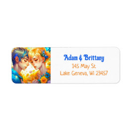 Etiqueta Menino de Anime e Casal Floral de Menina