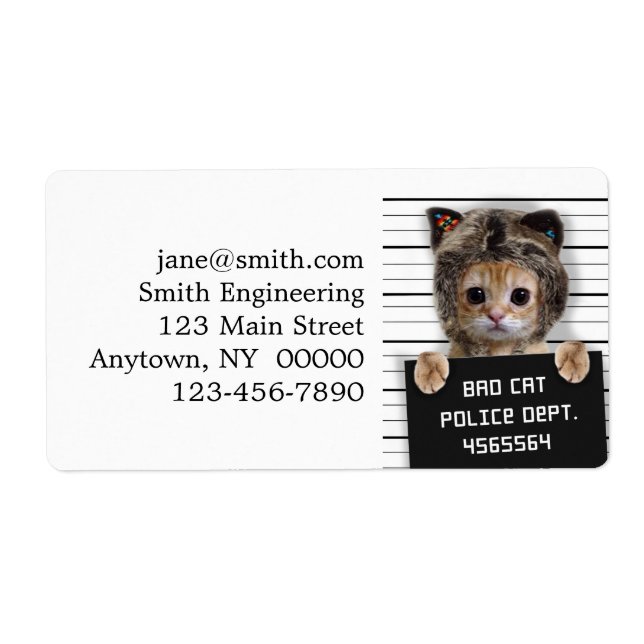 Etiqueta Menino malvado gato-gato (Frente)