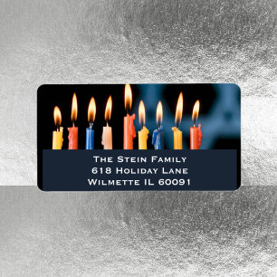 Etiqueta Menorah Hanukkah