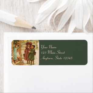 Etiqueta Merry Christmas Children Return Address Labs