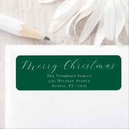 Etiqueta Merry Christmas Evergreen Return Address Label