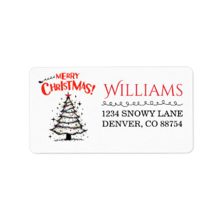 Etiqueta Merry Christmas Label | Classic Holiday Gift Tag