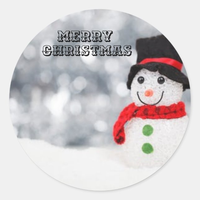 Etiqueta Merry Christmas Sticker (Frente)