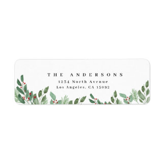 Etiqueta Merry Christmas Watercolor