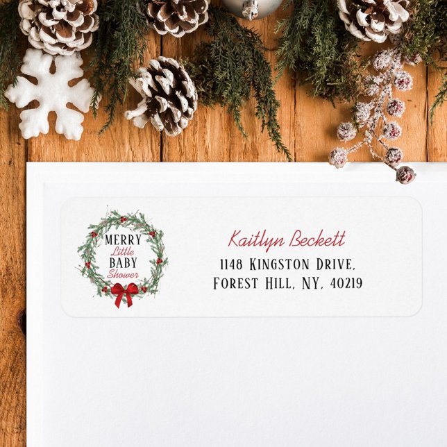 Etiqueta Merry Little Christmas Baby Shower (Criador carregado)