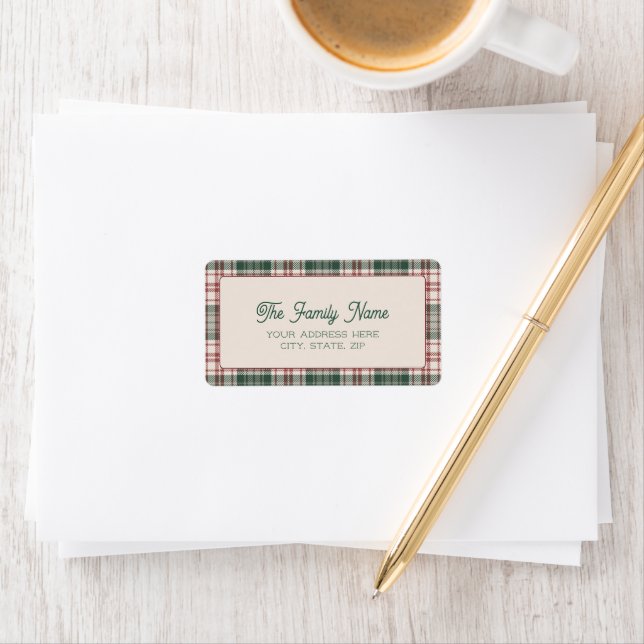 Etiqueta Merry Mail - Plaid Address Label (Insitu)