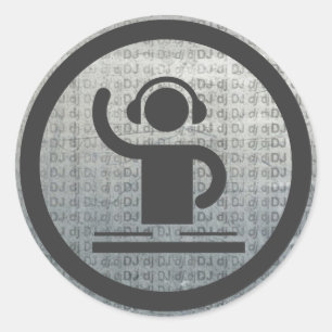 Etiqueta metálica do ícone do DJ