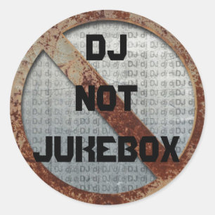 Etiqueta metálica do jukebox do DJ não