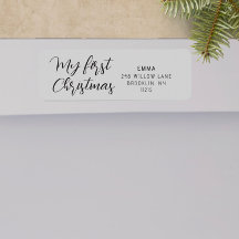 Meu Primeiro Natal Endereço de Retorno Moderno