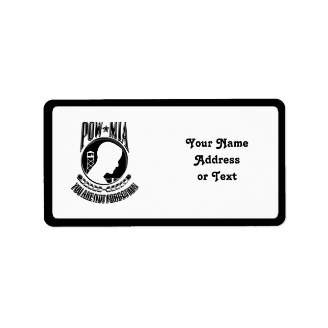 Etiqueta MIA / POW ~ Você Não Está Esquecido (Frente)
