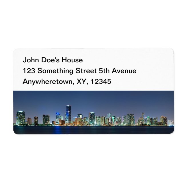 Etiqueta Miami Skyline Panorama (Frente)