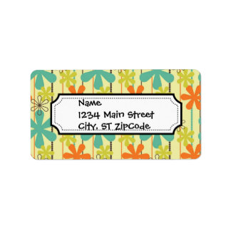 Etiqueta Miçangas Flores bonito Arte Azul Laranja Verde