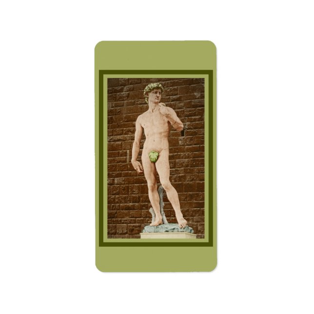 ETIQUETA MICHELANGELO DAVID COM FOLHA DE FIG (Frente)