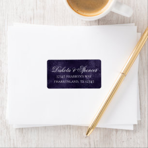 Etiqueta Midnight Indigo Romance Satinge Damask
