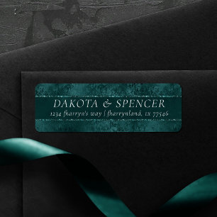Etiqueta Midnight Teal Romance Morada Escura de Grunge