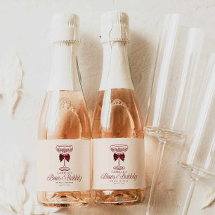 Etiqueta Mini Champanhe para Chá de Noiva com Laço