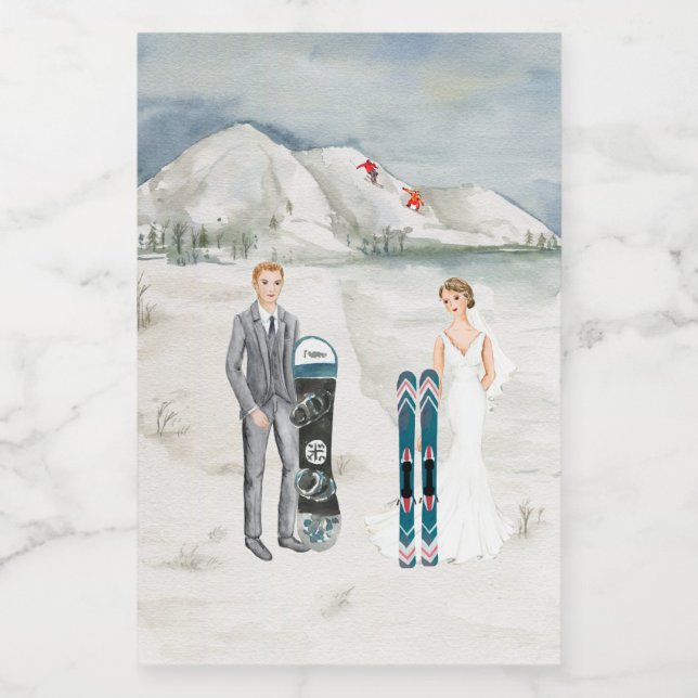 Etiqueta Mini Frasco do Casamento no inverno de Mo (Rótulo Único)