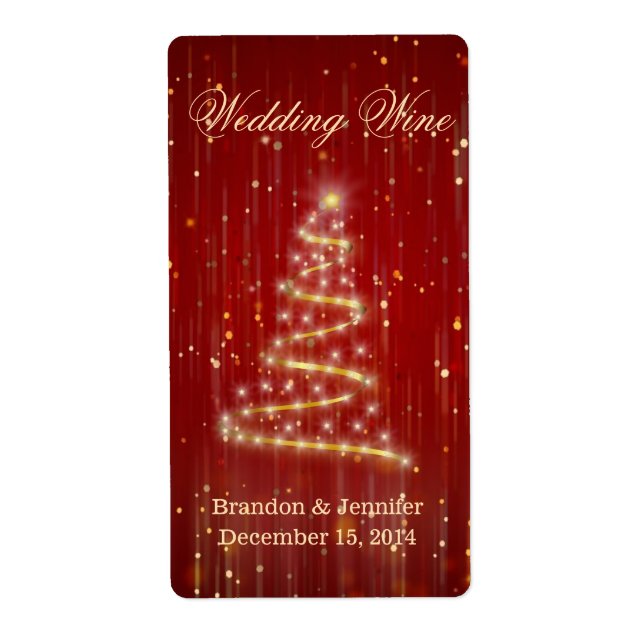 Etiqueta Mini Vinho De Casamento De Feriado (Frente)