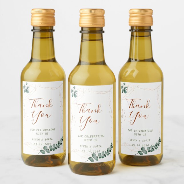 Etiqueta Mini Vinho Personalizado De Casamento (Garrafas)