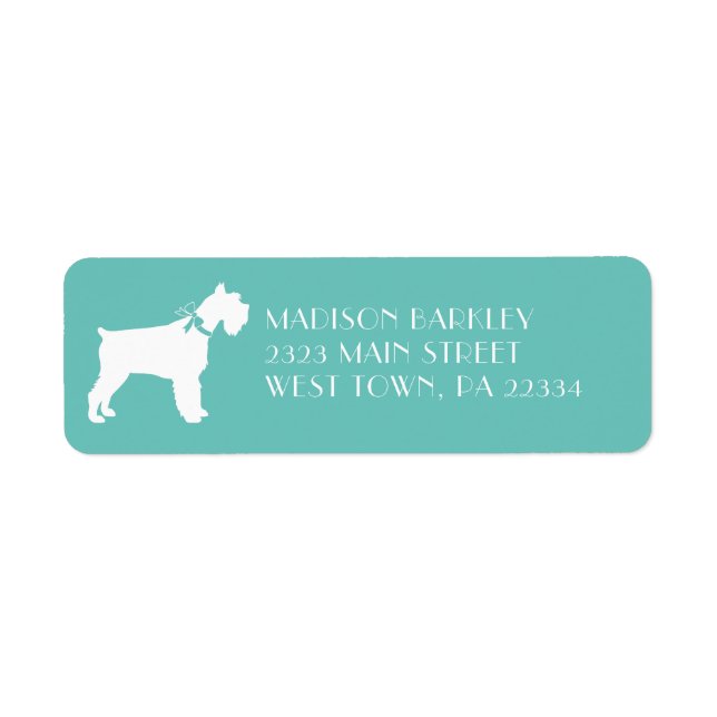 Etiqueta Miniatura Cachorro Schnauzer Puppy (Frente)