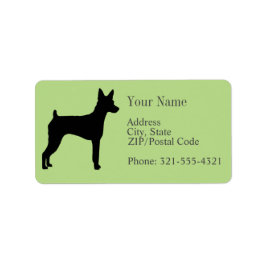 Etiqueta Miniatura Pinscher Silhouette