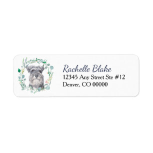 Etiqueta Miniatura Schnauzer Dog Endereço de retorno
