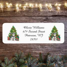 Etiqueta Miniatura Schnauzer Endereço para devolução de nat