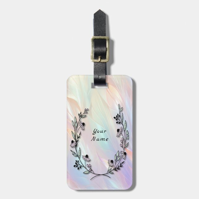 Etiqueta Mínima de Bagagem da Flor (Frente Vertical)