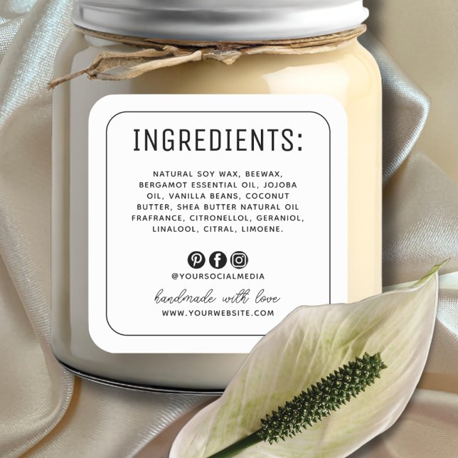 Etiqueta mínima de ingredientes de mídia social br (Criador carregado)