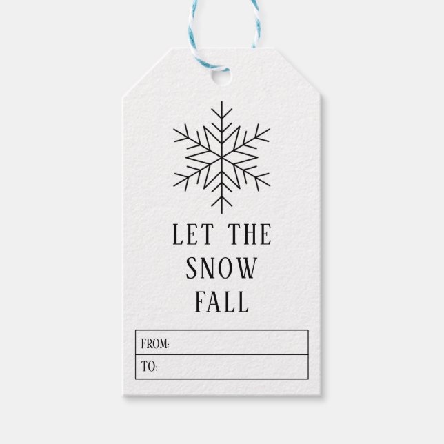 Etiqueta Mínima de Presente Preto e Branco no Floc (Frente)