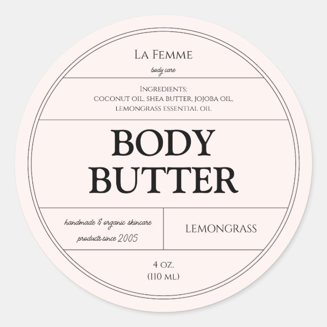 Etiqueta Mínima do Produto Cosmético de Marfim (Frente)