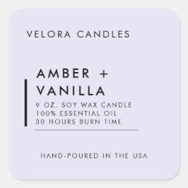 Etiqueta Mínima para Velas lavanda Moderna