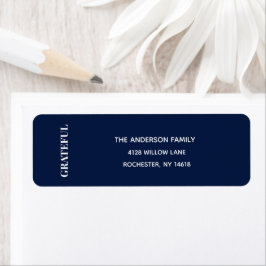 Etiqueta Minimal GRATEFUL | Navy Blue Address Label