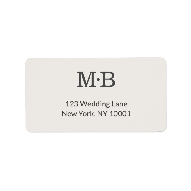 Etiqueta Minimal Modern Elopement Wedding Address Label (Frente)
