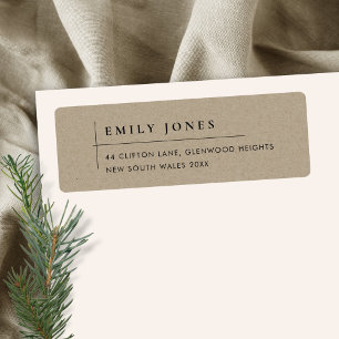 ETIQUETA MINIMAL MODERN RUSTIC KRAFT TYPOGRAPHY ADDRESS