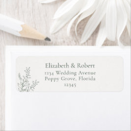 Etiqueta Minimal Sage Green Botanical Address Label