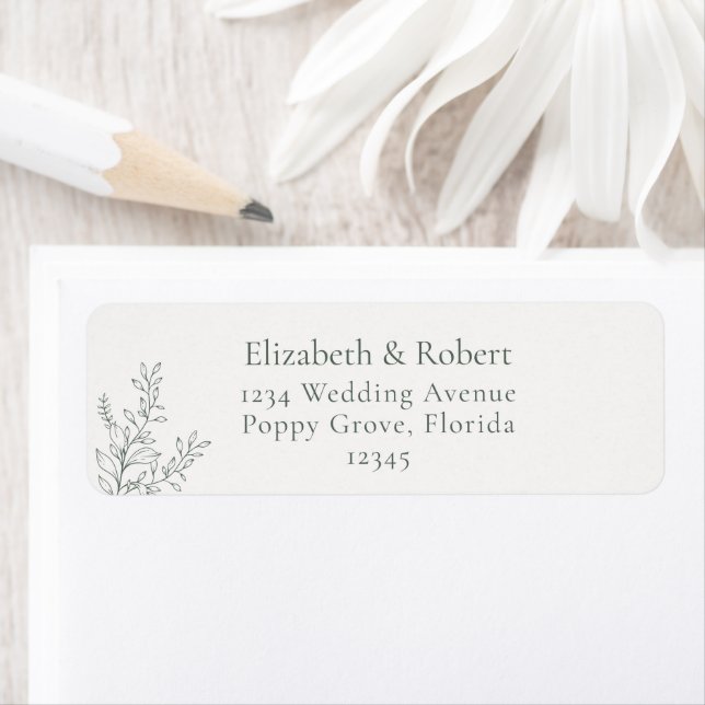 Etiqueta Minimal Sage Green Botanical Address Label (Insitu)