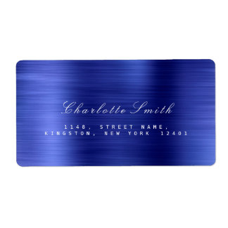 Etiqueta Mínimalismo Sapphire Cobalt Blue Address Labels